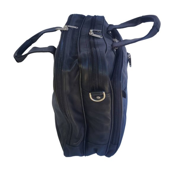 Black Leather ALDA Briefcase Satchel Laptop Bag Messenger Preacher Attorney - Picture 6 of 8